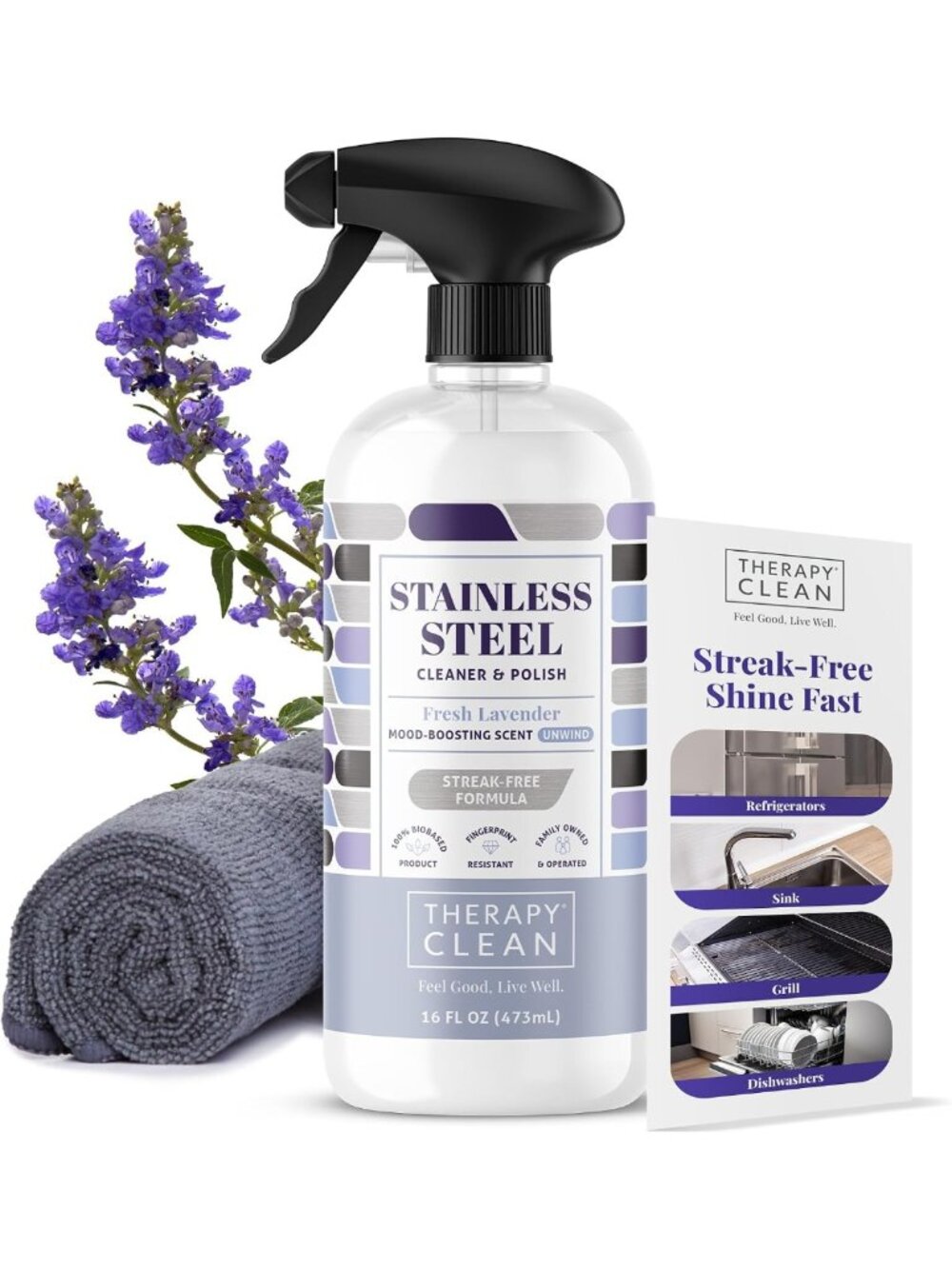 Lavender Scented Stainless Steel Cleaner & Polish for Sinks - Streak-Free Shine